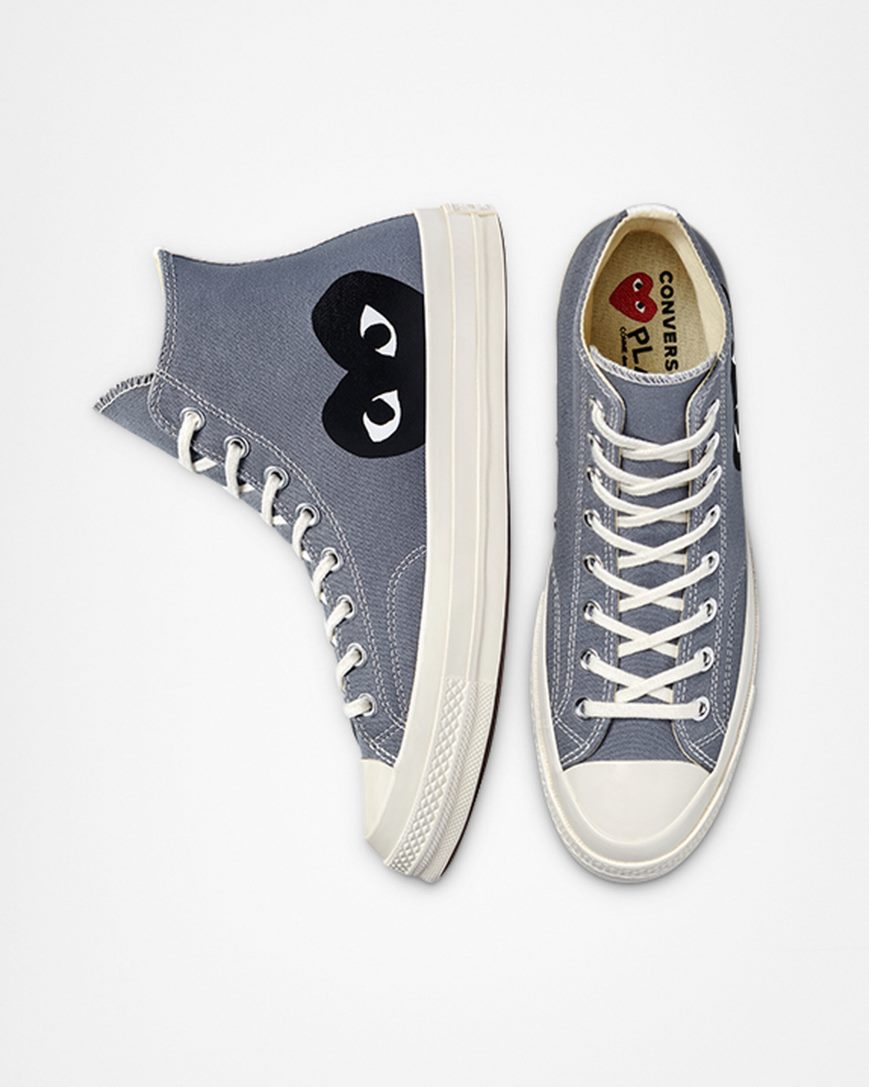 Dámské Boty Vysoké Converse x Comme des Garçons PLAY Chuck 70 Šedé Černé | CZ NGZR32